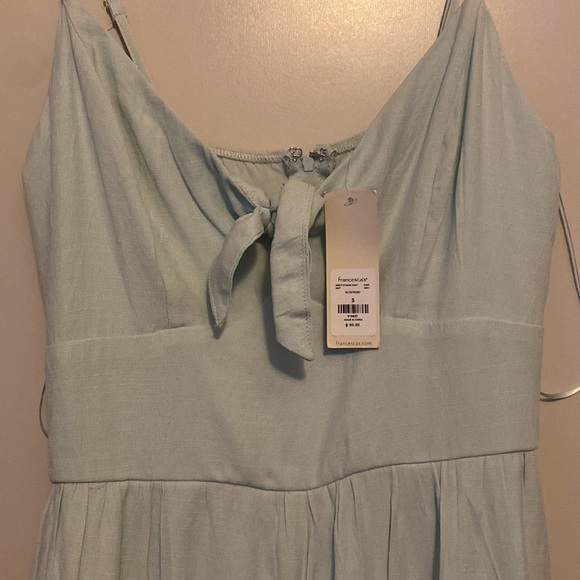 Francesca’s NWT Mint Green Knot Tie Front Jumpsuit Womens Size S - Picture 7 of 7